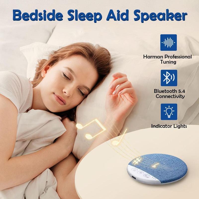 Wireless Pillow Speaker Sleep Aid Bluetooth Under Pillow Machine Speaker White Noise 30/60/90 Min Timer 9D Stereo Sound