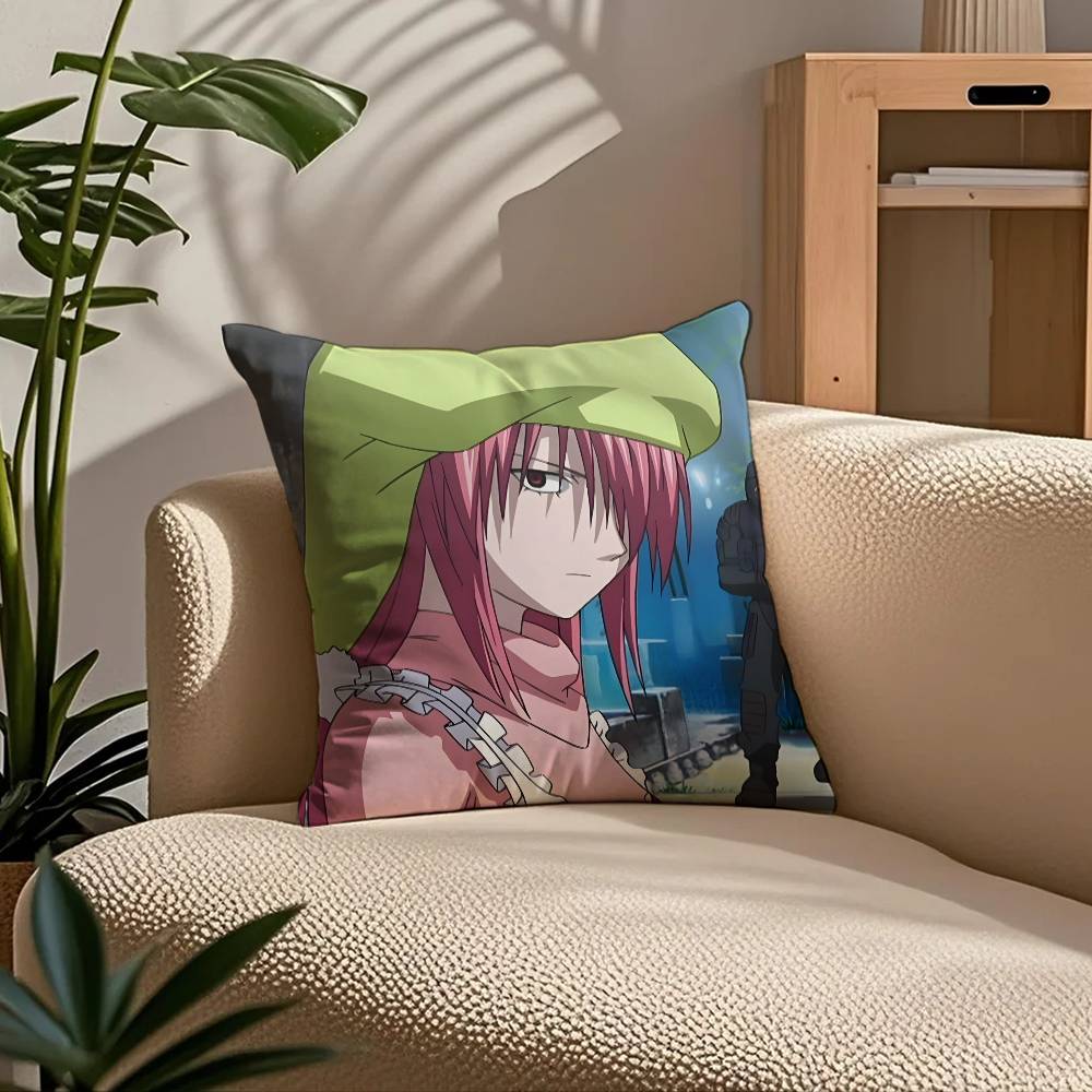 Anime E-Elfen L-Lied Pillow Case Comfort Sofa Bed Silky elegant Invisible zipper Custom Decorative cushion cover