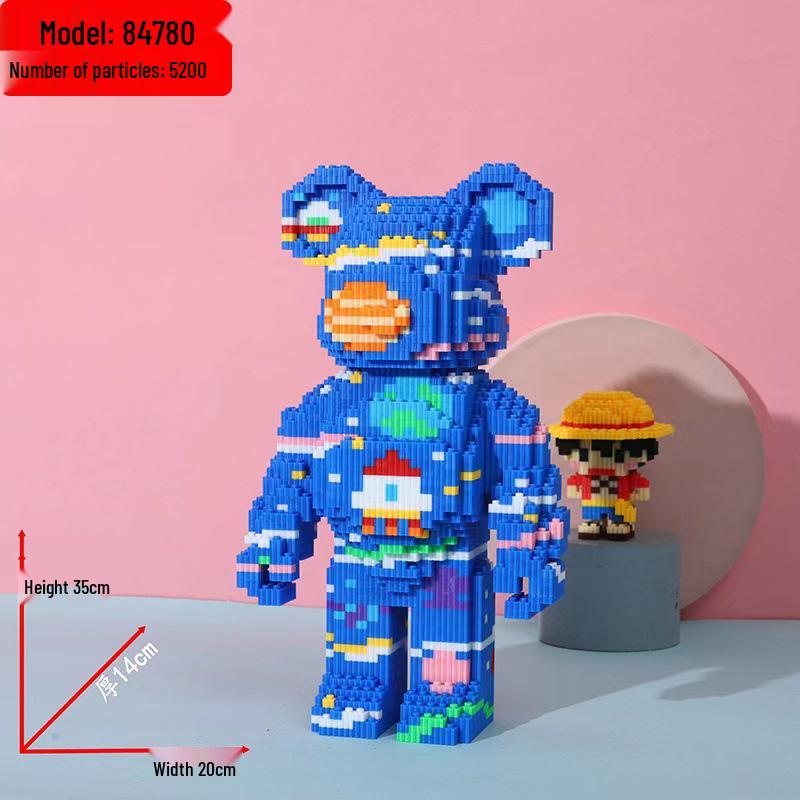 Girls' Compatible Lego: Violent Bear Building Block Series - Educational Micro-Block Interlocking Toys & Gifts