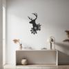 Black Steel Reindeer Head Wall Art, Nordic Christmas Snowflake Home Decor, Minimalist Metal Animal Silhouette