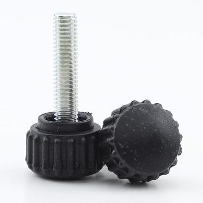 Galvanized Carbon Steel Thumb Screw with Round Head & Knurled Plastic Handle (M3/M4/M6/M8)