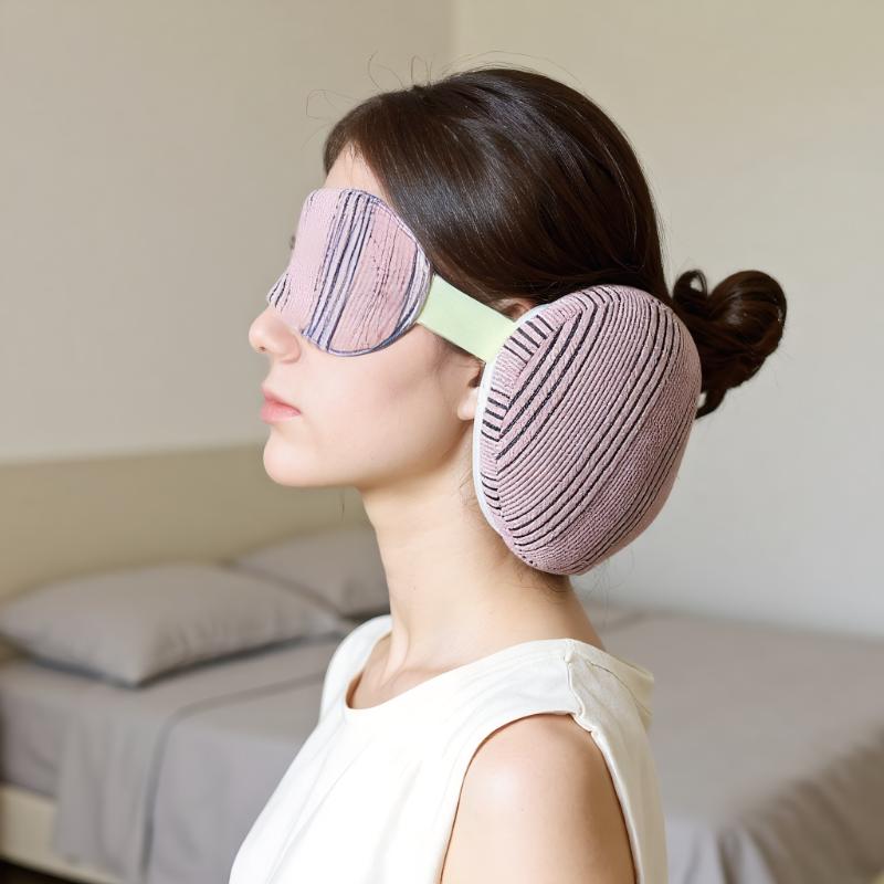 Portable 2-in-1 Neck Pillow and Sleeping Mask for Travel, Office, or Flight Rest