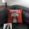 I-Invincible Funnyy Cartoon Cushion Cover Natural Linen Organic Fabric Double-Sided Printing Sofa Home Decor Gift Pillow Case