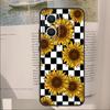 Checkerboard Sunflower Cover For OPPO Reno 14F 11F 12F 13F 10 11 12 13 14 Pro 7 8 Lite OPPO Find X6 X8 X9 Pro Case