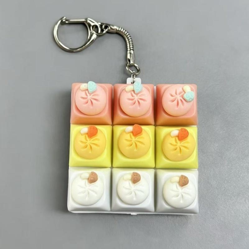 9 Keys Keyboard Fidget Keychain Keyboard Clicker Mechanical Keyboard Keyring Stress Relief Toys Gift For Girlfriend