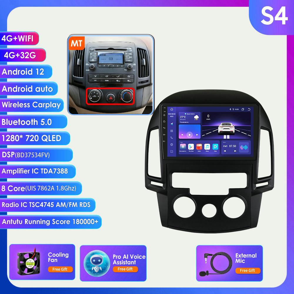 2din Android Autoradio pentru Hyundai I30 Auto Manual 2006-2012 AT MT Radio Auto Multimedia Video Player GPS Nav Unitate Principală Carplay 4G Ecran inteligent