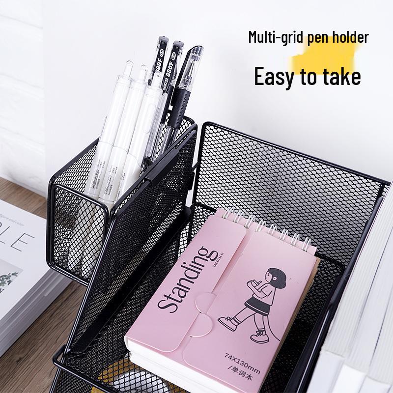 Support de rangement de bureau en métal pliable