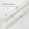 2Pcs with Tassels Curtain Tiebacks Fixed Wooden Bead Curtain Tying Rope Simple Nordic Curtain Hooks Bundle Bags Storage Buckle