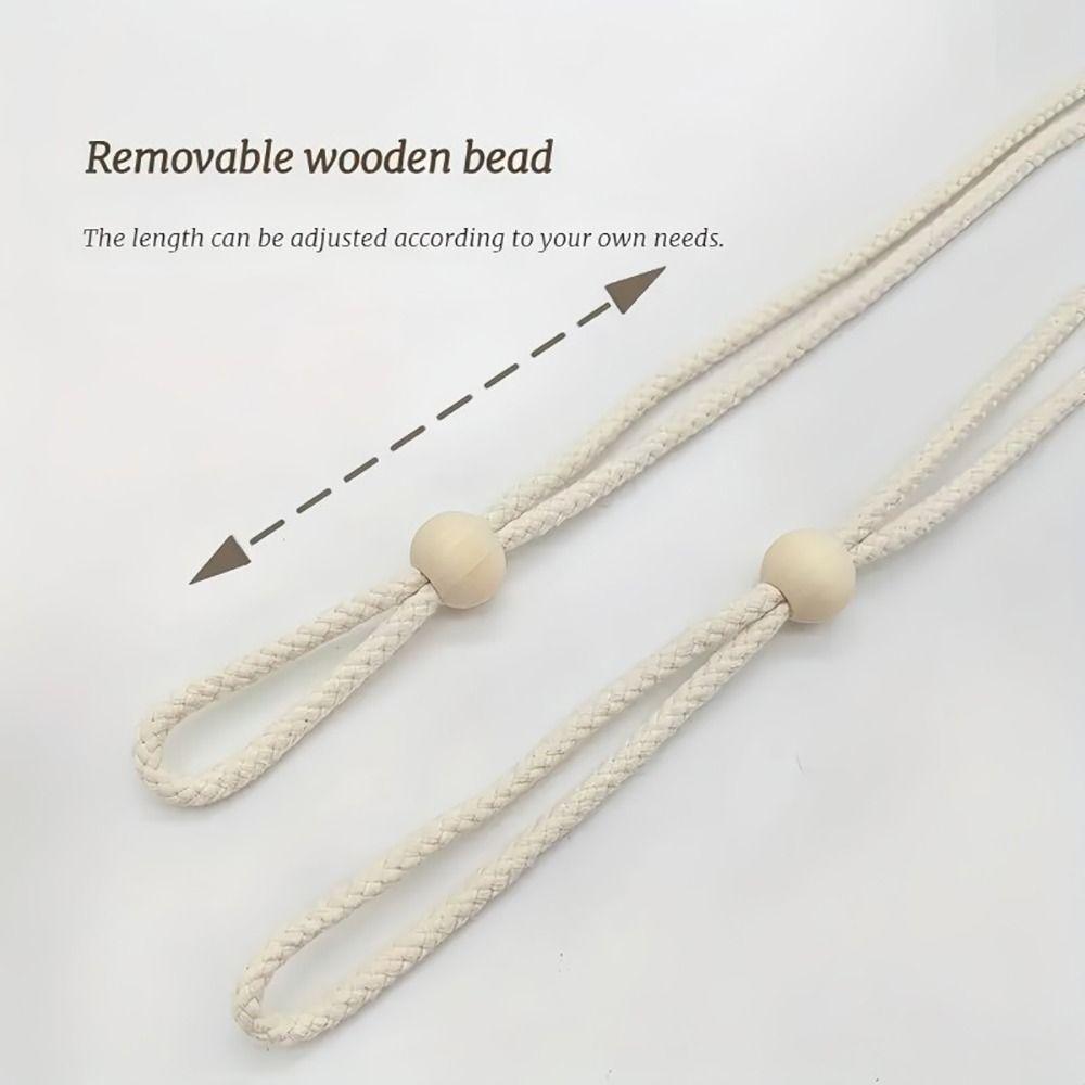 2Pcs with Tassels Curtain Tiebacks Fixed Wooden Bead Curtain Tying Rope Simple Nordic Curtain Hooks Bundle Bags Storage Buckle