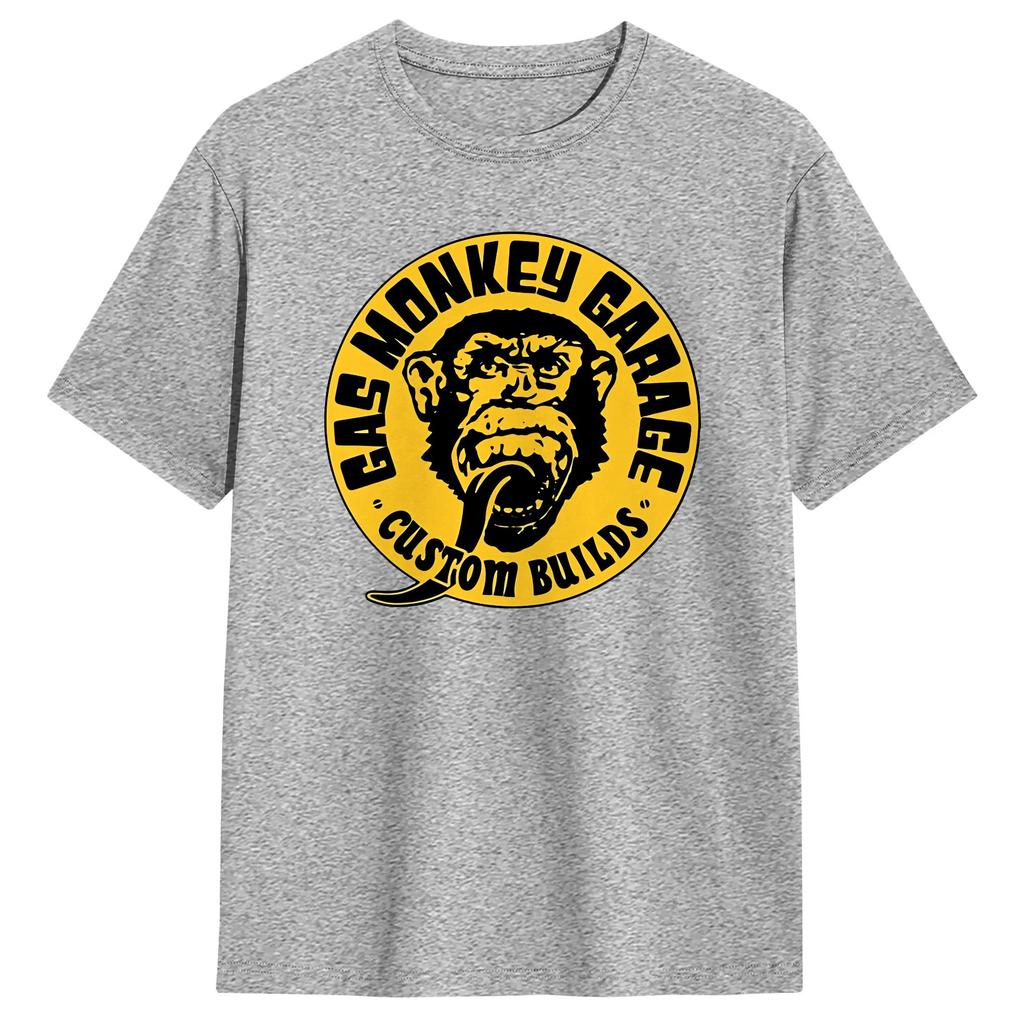 Monkey Gas Garage Unisexs T Shirts Awesome Tee Shirt Short Sleeve Crewneck TShirts Cotton Original Clothes