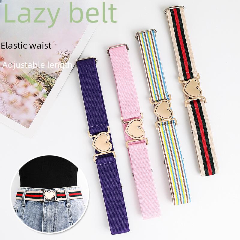 Unisex Adjustable Elastic Braided Canvas Belt with Alloy Buckle