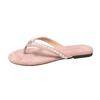 Fairy Cool Slippers Pearl Small Fragrant Style Fashion Rhinestone Clip Slippers Female Summer Outer Wear Toe Herringbone Flat Bottom with Skirt Frenc