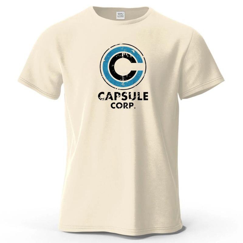 Capsule Corp Cotton Funny Printing Japan Anime Men T Shirt Tee Summer Streetwear Tops Fashion Brand Tshirt Clothing