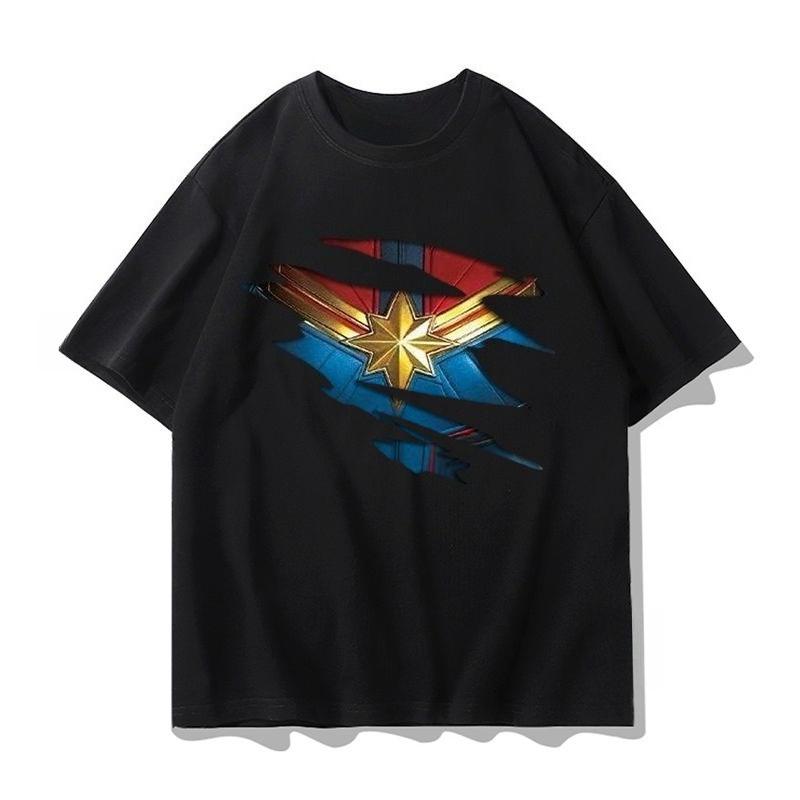 Genuine Authorized Avengers Men's Summer Spider-Man Iron Man Hulk Bust Top Men's T-Shirt Short Sleeve Streetwear