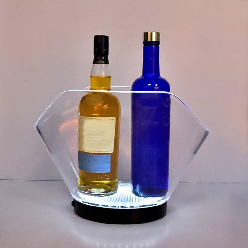 Illuminated Ice Buckets Transparent Beverage Tub with Glowing LED Champagne Container Beverages Chiller for Parties