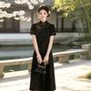 Black Skinny Mom Wear National Style New Chinese Daily Suzhou Cheongsam Improved Young Women's High-end Dress