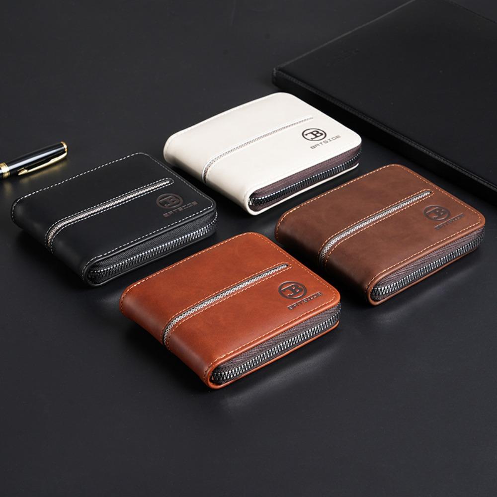 

Multi-functional Men s Wallet PU Leather Business Wallet Fashion Short Card Bag Wallet Organizer глубокая кофе