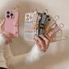 Applicable To Apple 15PROMAX Mobile Phone Case Apple 14/12 Braided Grid 13 Bear Wristband 11/16PLUS