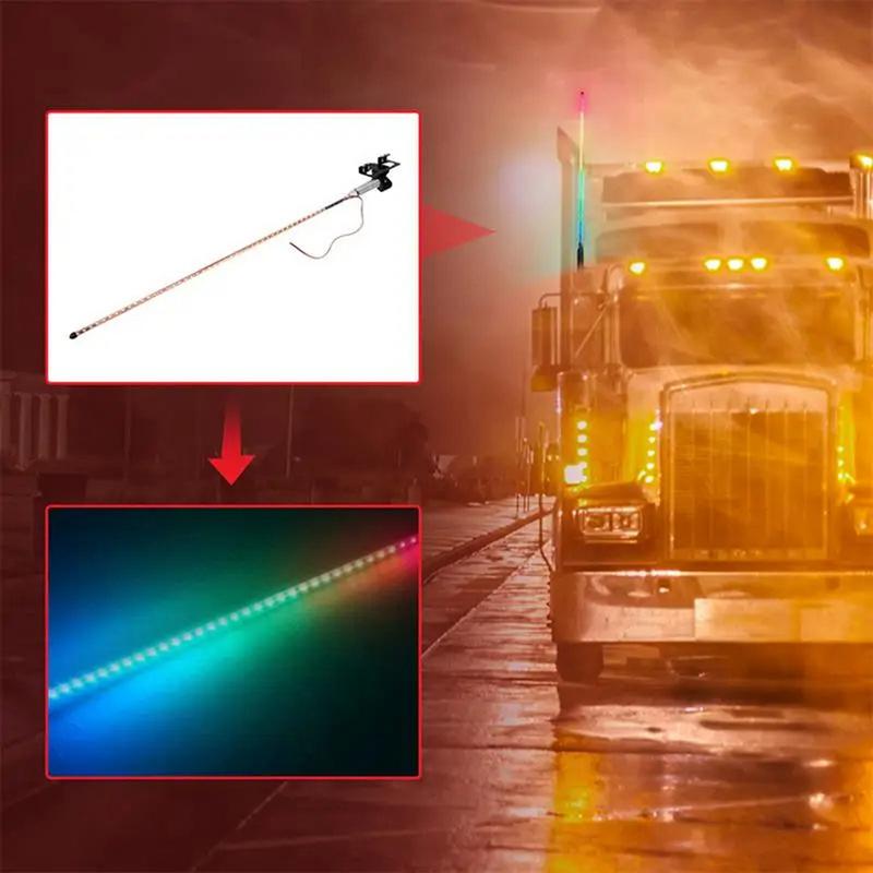 Car 12-24V Universal Antenna Lamp Decoration RGB Waterproof LED Antenna Lights Colorful Streamer Flashing Navigation Lamp