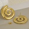 Real Gold Plated Ocean Animal Sea Star Conch Shell Metal Spiral Stainless Steel Ear Studs Earring For Women Men Jewelry Piercing