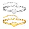 Vnox Edelstahl Liebes-Handgelenkband für Damen Gold Silber Farbe Armband Kette Armbänder Mädchen Herz Schmuck Mädchen Mama Geschenk