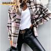 Women's Vintage Casual Autumn Winter Long Sleeve POLO Neck Jackets & Coats