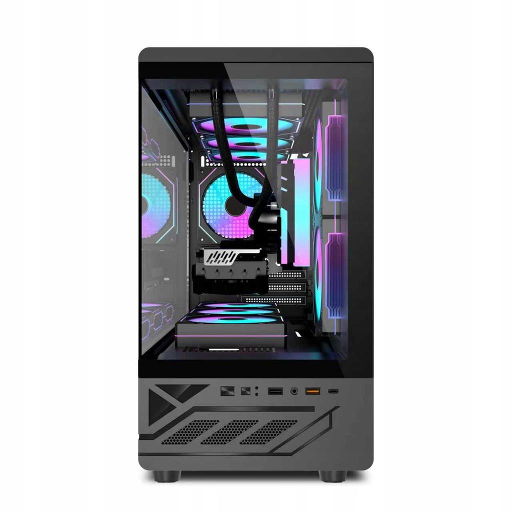 Gaming Computer Case, Midi Tower, Glass, 6X Argb Fans