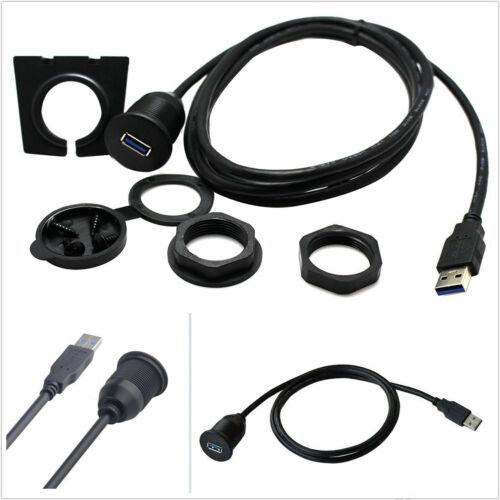 

3FT/1M Car Dashboard Flush Mount USB 2.0 Socket Extension Lead Panel Cable Cord