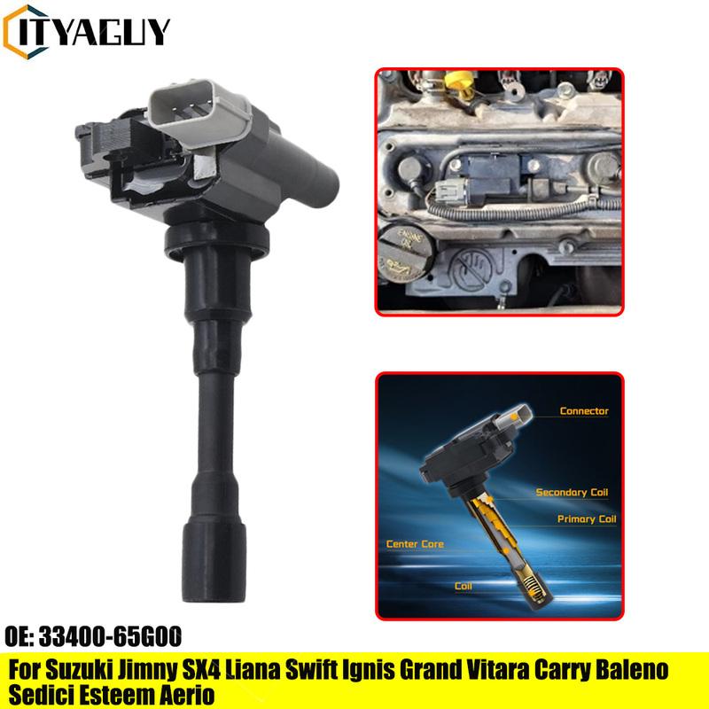 1 шт. Катушка зажигания для Suzuki Jimny SX4 Liana Swift Ignis Grand Vitara Carry Baleno Sedici Esteem Aerio 33400-65G00 33410-65G00