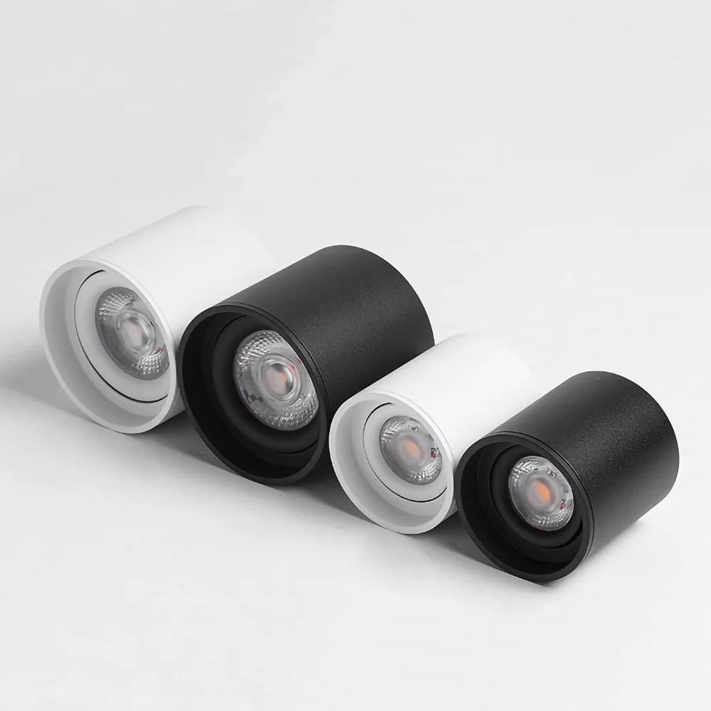 Adjustable Spot Light High Quality Rotating LED Downlight COB Surface Mounted Black Ceiling Lamp 9-24W AC90-260V Indoor lighting