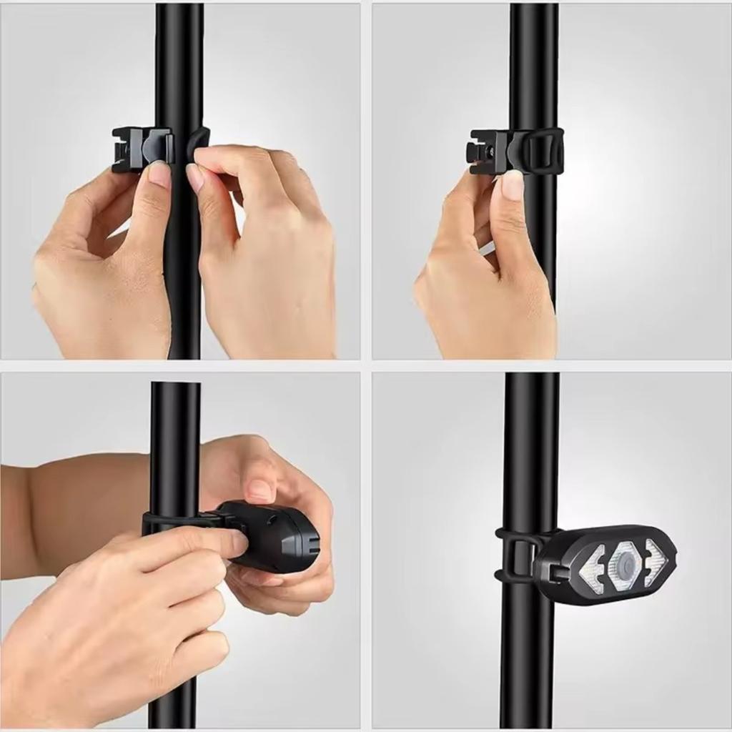 Fanale Posteriore Intelligente Con Telecomando Wireless e Suono, Fanale Posteriore Multifunzionale per Ciclismo Notturno