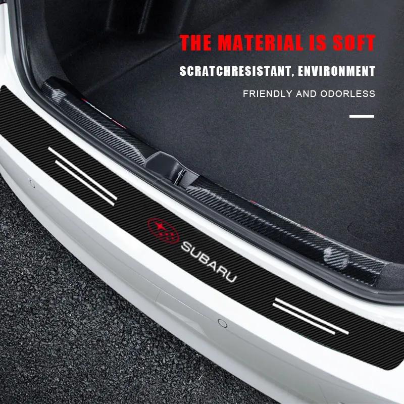 Carbon Fiber Car Rear Bumper Trunk Guard Protected Sticker For Subaru Forester impreza Outback Legacy WRC XV Car Accessories X777