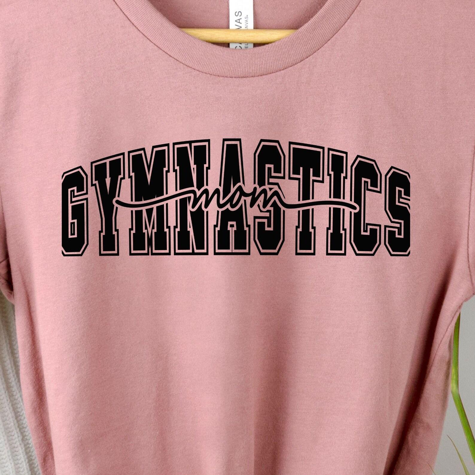 Gymnastics Mom varsity arched text T-Shirt | Athletic team tee, 7 colors S
