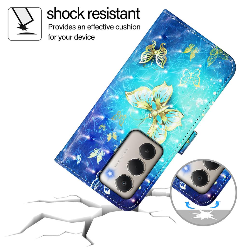 For Xiaomi Redmi 15 5G Leather Case Pattern Printing Wallet Stand Mobile Cover with Strap