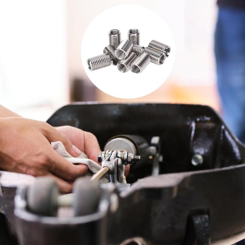 10pcs Stainless Steel Slotted Tapping Inserts for Enhances Durability and Easy Installation In Various Applications