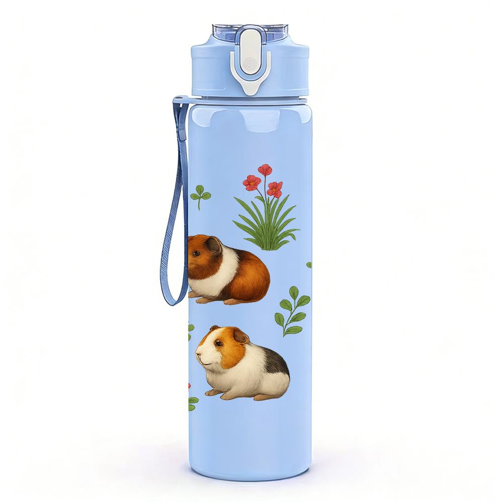 1 PZ Gruppo di Criceti Carini Multipli 750ml Bottiglia d'Acqua Sportiva in Plastica Colorata Tappo Flip a Cannuccia Anti-perdita Per Sport Ufficio Uso Domestico
