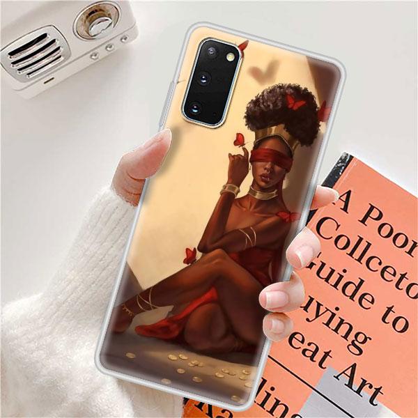Case For Samsung Galaxy S20 FE Ultra S10 S10e S9 S8 Plus Note 10 Lite 20 9 8 Soft Matte Back Phone Cover Colorful African Girl