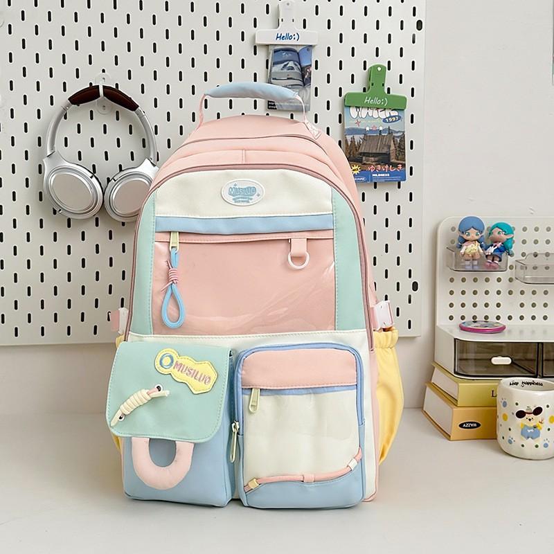 

New Style High-face Japanese Ins Preppy Fresh Sweet Backpack Light Large-capacity Junior High School Students No pendant