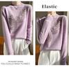 Thick Sequin Leaf Knit Sweater for Women - Autumn/Winter Half-High Collar