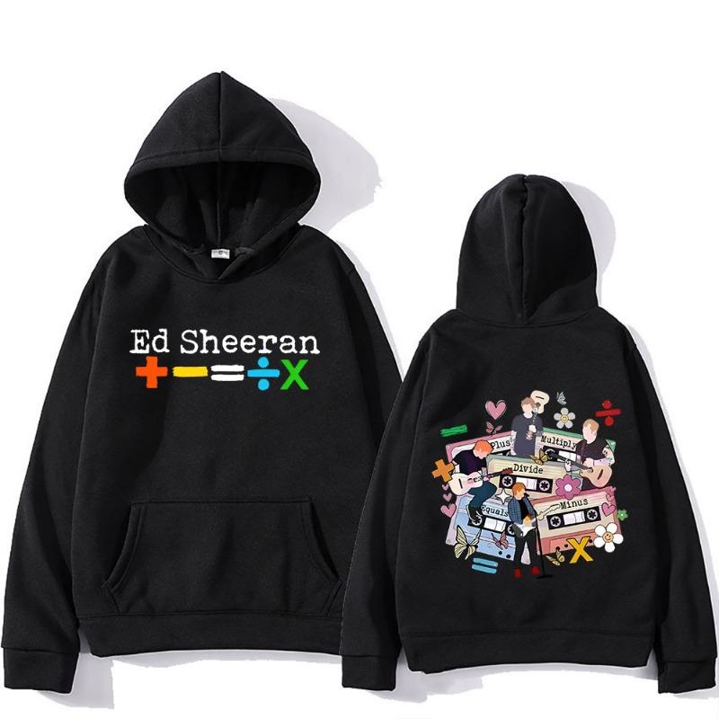 Ed Sheeran Tour Hooded Double Sided Printing Retro Hip Print Hoodies Men Fleece Sweatshirt  Hoodie Vintage for Men