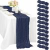 90*180cm Cheesecloth Bohemian Polyester Table Runners, Pleated Atmospheric Table Runner, Home Dining Table Room Wedding Decor