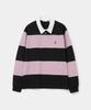 UNIFORM BRIDGE Stripe Rugby L/S T-Shirt Pink