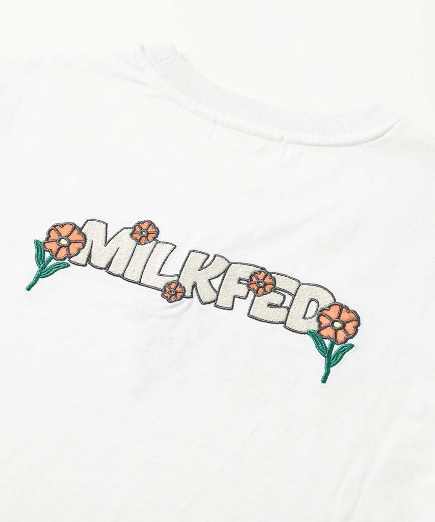 Milkfed Embroidery Flower Top White Women's T-Shirt,