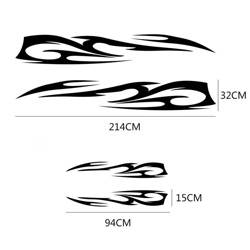 4PCS Car Door Side Stickers Hood Cover Decals Waterproof Vinyl Film Decoration Automobiles DIY Sports Styling Tuning Accessories