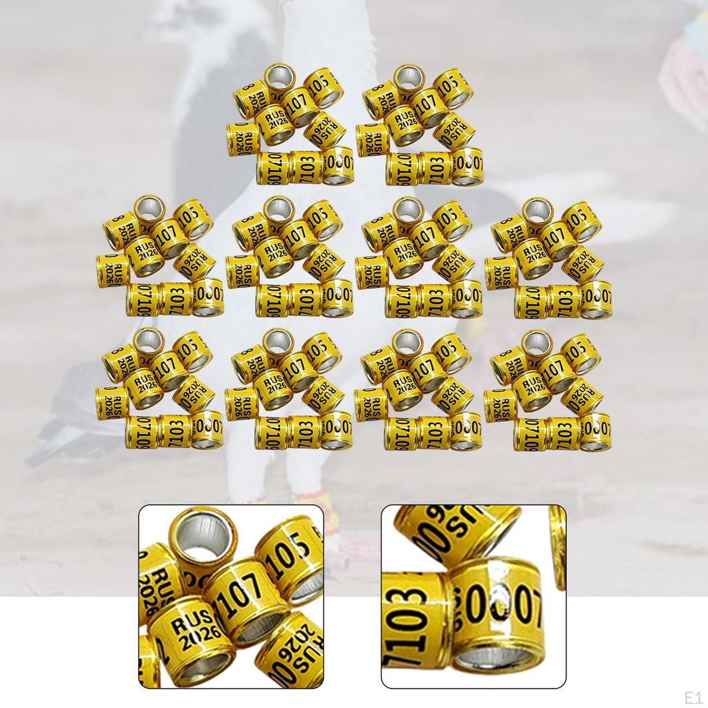 100 Pieces Pigeon Leg Rings Dove Poultry Supplies Reusable Identifying Bands Tags for