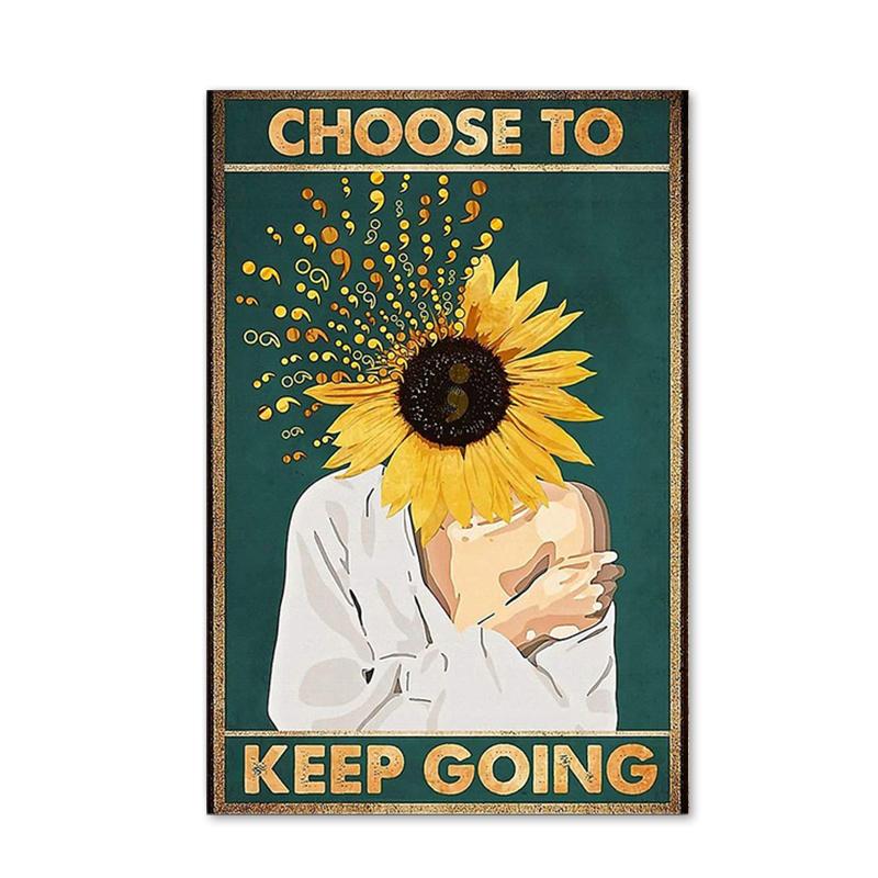 

Ретро Мистецтво Абстрактна фігура Соняшник Дівчина Плакати Друк Мода Гасло Картина на полотні Настінне зображення для домашнього декору у вітальні 40x60cm No Framed