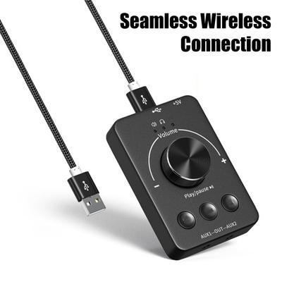 USB PC Volume Control Knob Computer External Volume Adapter Bluetooth-compatible Audio Transmitter