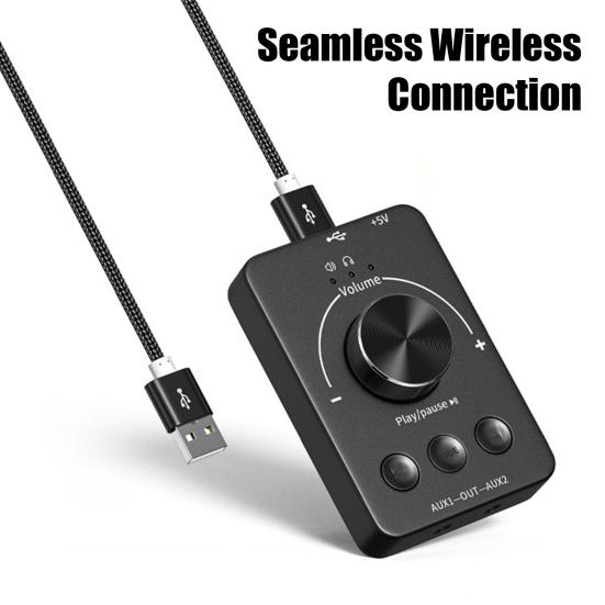 USB PC Volumeknop Computer Externe Volumeadapter Bluetooth-compatibele Audiozender Externe Geluidskaartadapter