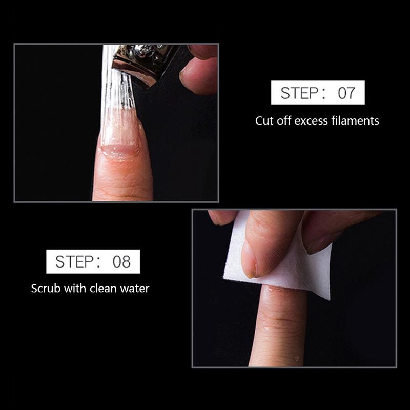 50pcs/set Nail Extension Fiber Nails Nail Acrylic Tips Set Fiberglass Nails Extension Pack Fiber