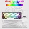 61-Key RGB Wired Gaming Keyboard & Mouse Set, Non-mechanical Membrane, Black & White, with Seven-Color Mini Backlight